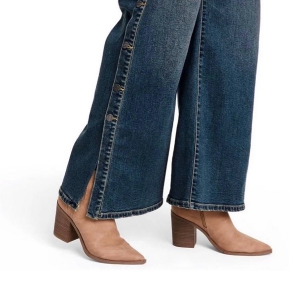 Nili Lotan Wide leg button side denim jeans Size 14 - Picture 11 of 12
